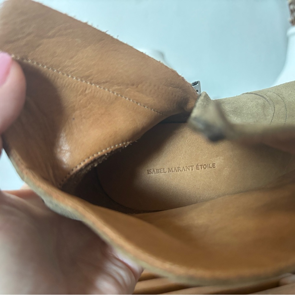 Isabel Marant suede booties with western vibe; soft brown/tan - Picture 11 of 12